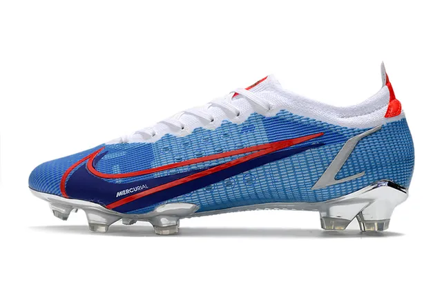 Nike Mercurial Blue Red Silver Firm-Ground sapatos de futebol 11