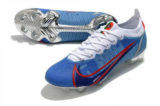 Nike Mercurial Blue Red Silver Firm-Ground sapatos de futebol 12