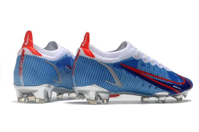Nike Mercurial Blue Red Silver Firm-Ground sapatos de futebol 13