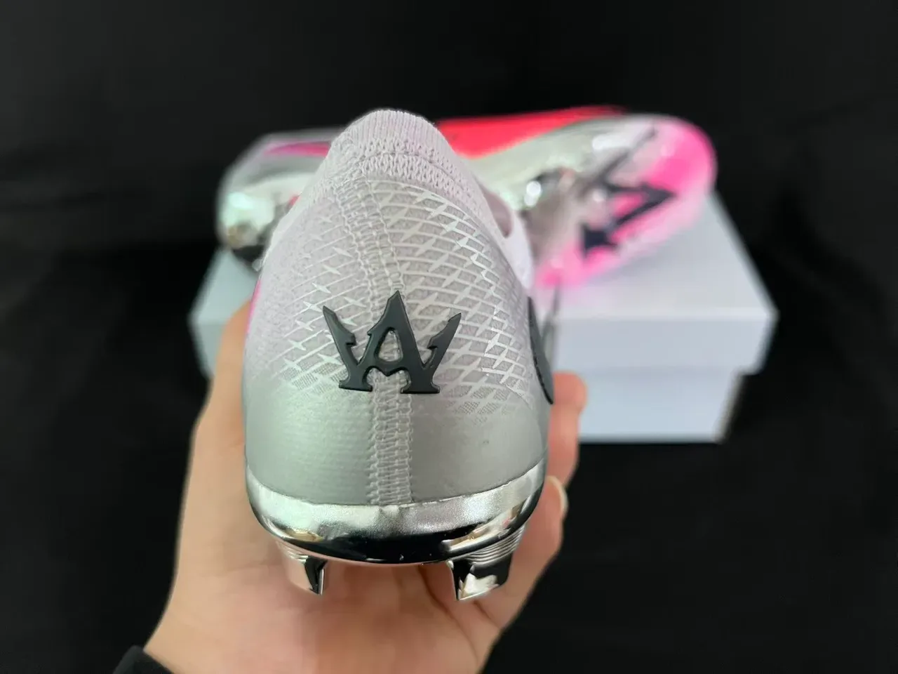 Nike Mercurial Chaussures de Football Rose Coral Argent Firm Ground 10