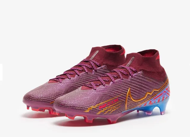 Nike Mercurial Superfly Púrpura Rosa Zapatos de fútbol Alta Corte Cuello de Calcetín Superficie Firme 2