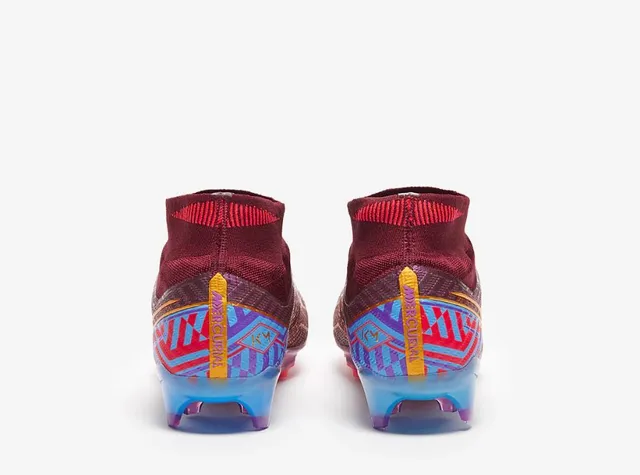 Nike Mercurial Superfly Púrpura Rosa Zapatos de fútbol Alta Corte Cuello de Calcetín Superficie Firme 3