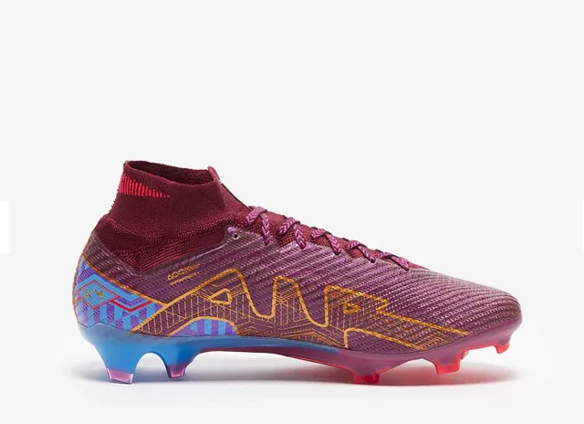 Nike Mercurial Superfly Púrpura Rosa Zapatos de fútbol Alta Corte Cuello de Calcetín Superficie Firme 5