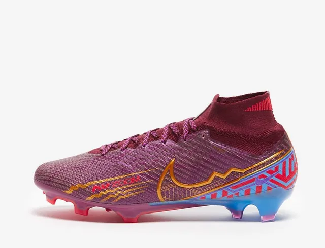 Nike Mercurial Superfly Púrpura Rosa Zapatos de fútbol Alta Corte Cuello de Calcetín Superficie Firme 6