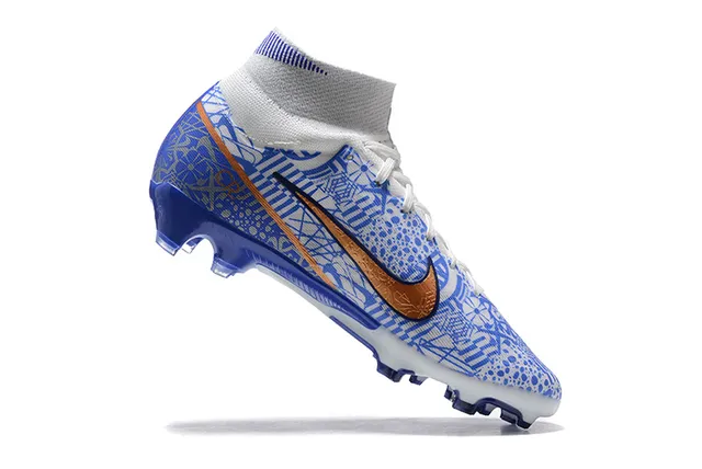 Nike Mercurial Vapor Sapatos de futebol para solo firme com impressão geométrica azul 3