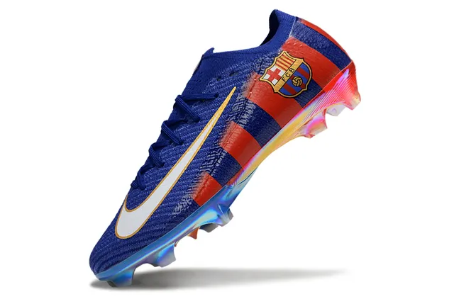 Nike Mercurial Vapor FC Barcelona Bleu Rouge Iridescent Sol Ferme Chaussures de Football 3