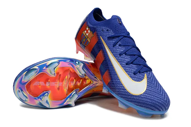 Nike Mercurial Vapor FC Barcelona Bleu Rouge Iridescent Sol Ferme Chaussures de Football 4