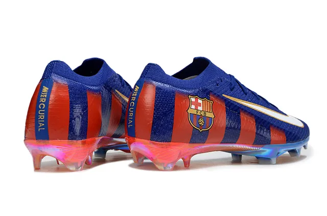 Nike Mercurial Vapor FC Barcelona Bleu Rouge Iridescent Sol Ferme Chaussures de Football 5
