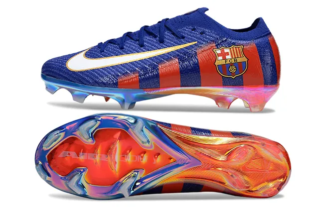 Nike Mercurial Vapor FC Barcelona Bleu Rouge Iridescent Sol Ferme Chaussures de Football 6