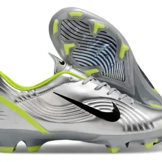 Nike Mercurial Vapor Prata metálico y lima neón Sapatos de futebol para terreno firme