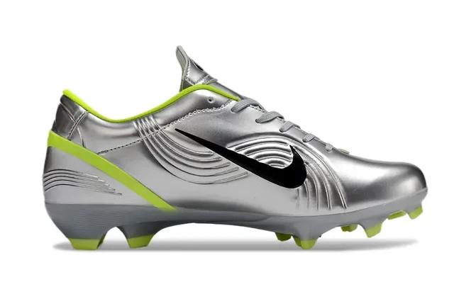Nike Mercurial Vapor Argent métallique et lime néon Chaussures de football pour terrain ferme 5
