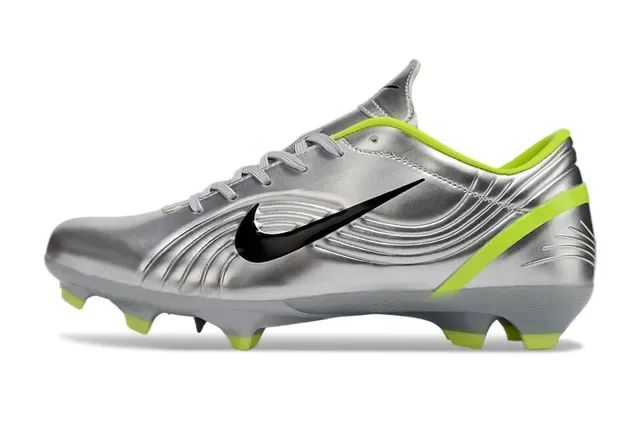 Nike Mercurial Vapor Argent métallique et lime néon Chaussures de football pour terrain ferme 6