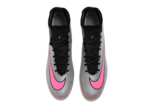 Nike Mercurial Vapor Prata Rosa Alto Corte Colar de Meia Solo Firme Sapatos de Futebol 2