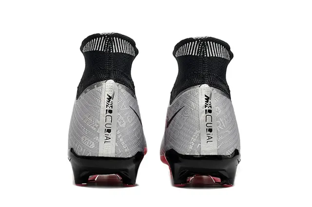 Nike Mercurial Vapor Prata Rosa Alto Corte Colar de Meia Solo Firme Sapatos de Futebol 3