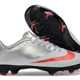 Nike Mercurial Vapor সিলভার লাল ফার্ম-গ্রাউন্ড সকার জুতো