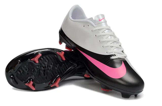 Nike Mercurial Vapor فضي احمر أحذية كرة القدم للأرض الصلبة 12