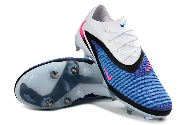 Nike Mercurial Vapor सफेद नीला लो-कट बुनाई ऊपरी गतिशील काला ओवरले फर्म ग्राउंड फुटबॉल जूते 4
