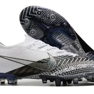 Nike Mercurial Vapor White Blue Textured Synthetic Upper Grid-Patterned Mesh Overlay Firm-Ground Soccer Shoes