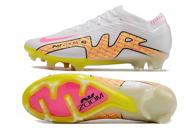 Nike Mercurial Vapor White Pink Low-Cut Knit Upper Dynamic Fit Collar Firm-Ground Soccer Shoes 2