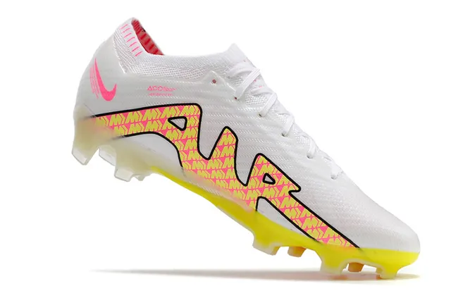 Nike Mercurial Vapor White Pink Low-Cut Knit Upper Dynamic Fit Collar Firm-Ground Soccer Shoes 3