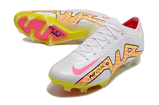 Nike Mercurial Vapor White Pink Low-Cut Knit Upper Dynamic Fit Collar Firm-Ground Soccer Shoes 6