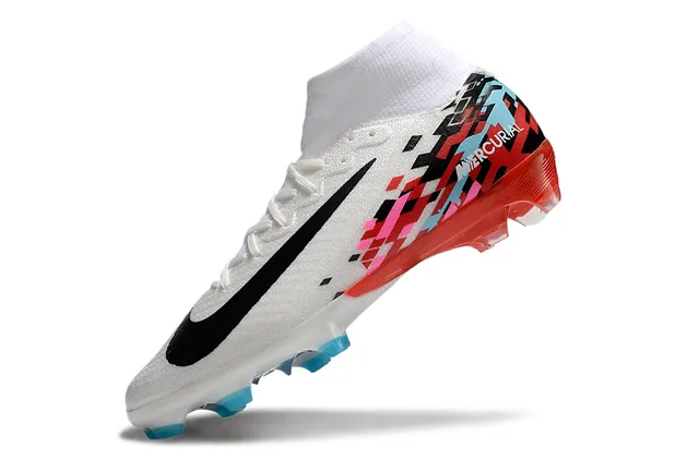 Nike Mercurial Vapor Blanc Rouge Col de Chaussette Impression Graphique Style Pixel Art Chaussures de Football pour Terrain Ferme 6