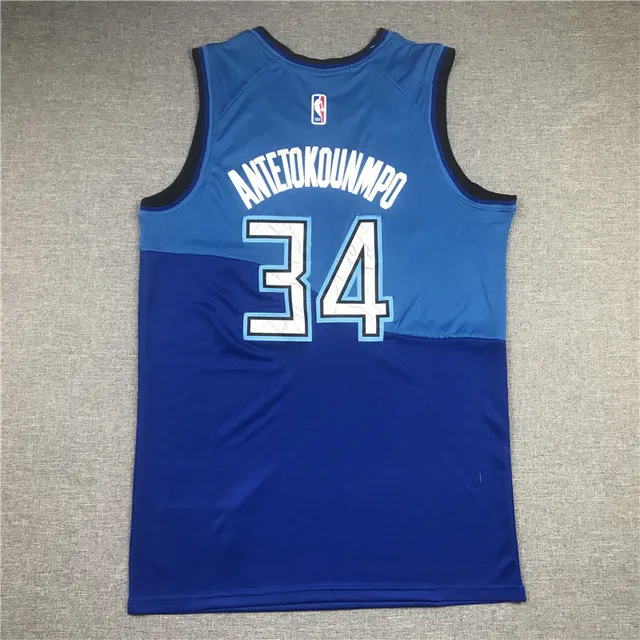 Nike Milwaukee Bucks City Edition Two-Tone Blue Jersey 2