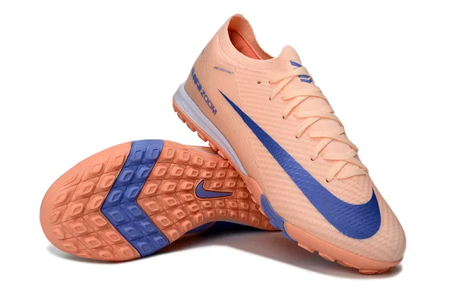 Nike أحذية كرة القدم على العشب الصناعي مع الجزء العلوي من الخياطة الصناعية والطبقة Swoosh بالألوان البرتقالي والأزرق 4