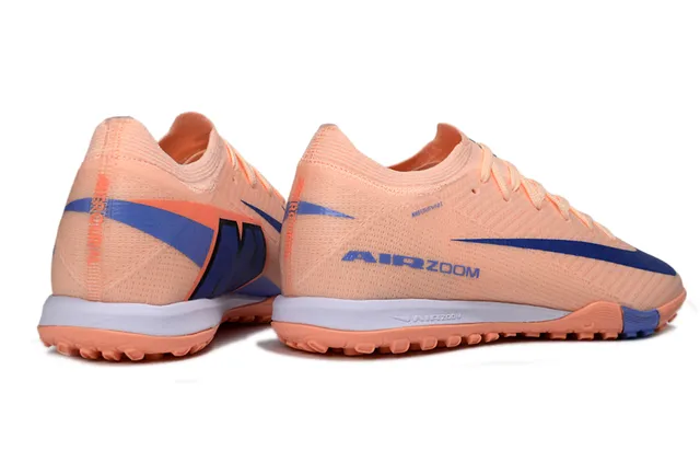 Nike أحذية كرة القدم على العشب الصناعي مع الجزء العلوي من الخياطة الصناعية والطبقة Swoosh بالألوان البرتقالي والأزرق 5