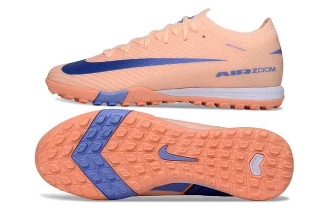Nike أحذية كرة القدم على العشب الصناعي مع الجزء العلوي من الخياطة الصناعية والطبقة Swoosh بالألوان البرتقالي والأزرق 6