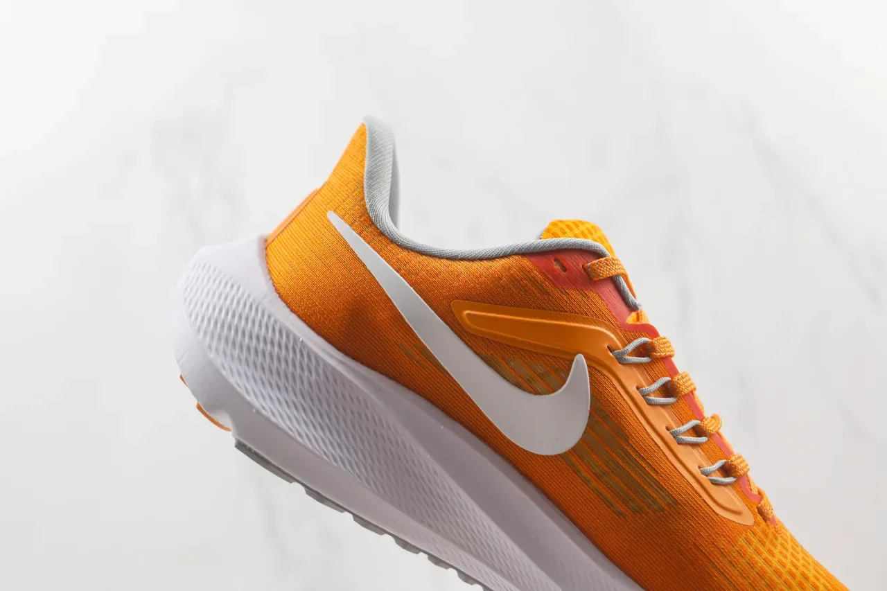 Nike Orange White Engineered Knit Upper Swoosh Overlay Running Shoes 5