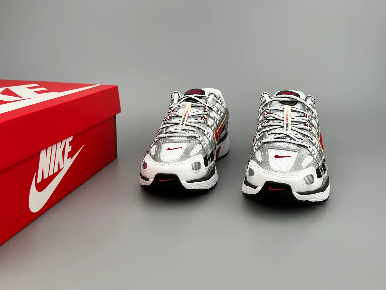Nike P-6000 White Black Red Gold Lifestyle Sneakers 3