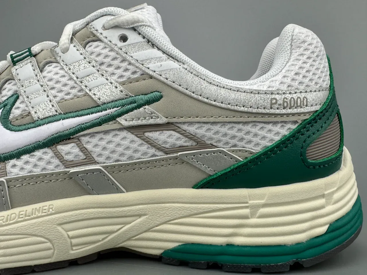 Nike P-6000 White Gray Green Lifestyle Sneakers 7
