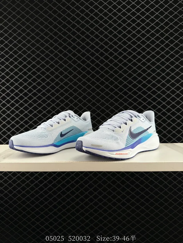 Nike Pegasus 41 White Navy Engineered Mesh Upper Gradient Overlay Running Shoes 2