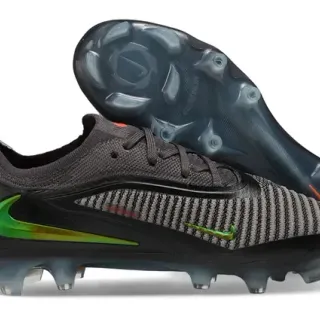 Nike Phantom GT Preto Cinza Verde Iridescente Firm-Ground Sapatos de Futebol