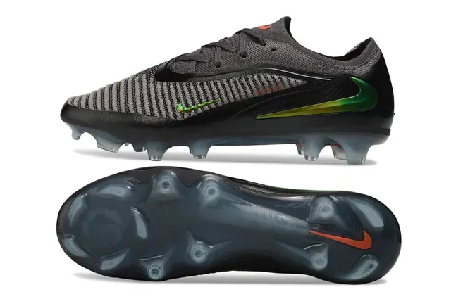 Nike Phantom GT Negro Gris Verde Iridiscente Firm-Ground Zapatos de Fútbol 6