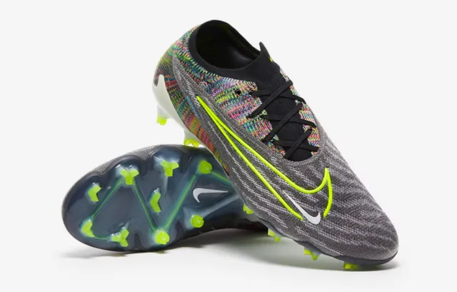 Nike Phantom GT Negro Naranja Bajo Parte superior de punto Sistema de cordones asimétrico Césped firme Zapatos de fútbol 2