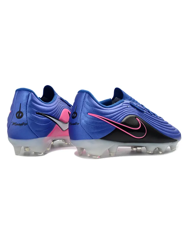 Nike Phantom GT Azul Preto Superior Sintético Acanalado Cordões Assimétricos Sapatos de Futebol para Campo Firme 5