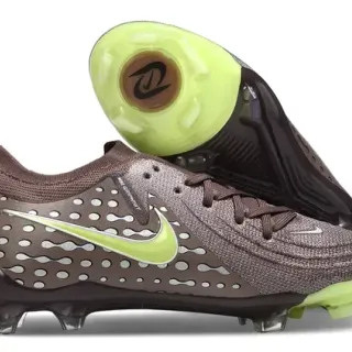 Nike Phantom GT Marrom Amarelo Upper Knit Overlay Padrão Ondulado Perfurado Firm-Ground Sapatos de Futebol