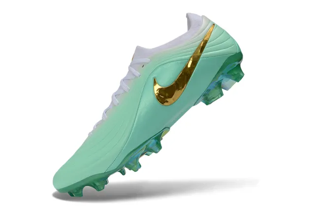 Nike Phantom GT हल्का हरा धातु सोना दृढ़ मैदान फुटबॉल जूते 3