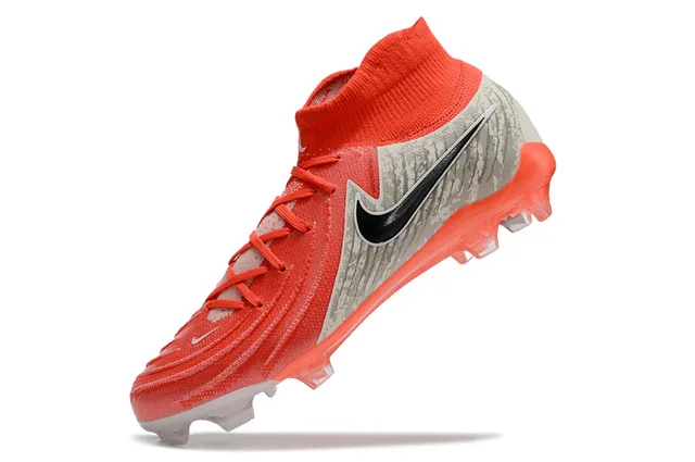 Nike Phantom GT برتقالي رمادي كولار عالي مقطوع للجوارب أرض صلبة أحذية كرة القدم 3