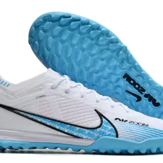 Nike Phantom GT branco e azul Flyknit superior leve Outsole Turf Soccer Shoes