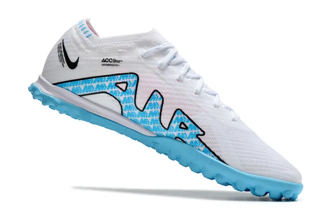Nike Phantom GT branco e azul Flyknit superior leve Outsole Turf Soccer Shoes 2