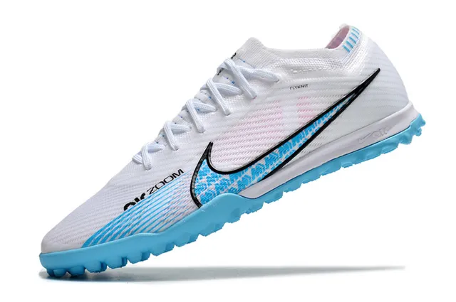 Nike Phantom GT branco e azul Flyknit superior leve Outsole Turf Soccer Shoes 3