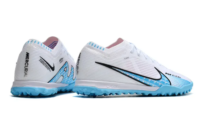 Nike Phantom GT branco e azul Flyknit superior leve Outsole Turf Soccer Shoes 5