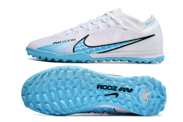 Nike Phantom GT branco e azul Flyknit superior leve Outsole Turf Soccer Shoes 6