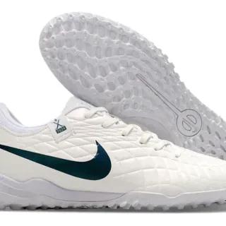 Nike Phantom GT Branco Azul Upper Quiltado de Diamante Sola Low-Profile Sapatos de Futebol para Turf