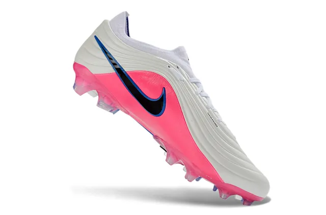 Nike Phantom GT Blanco Azul Acanalado Sintético Superior Cuello Bajo Tierra Firme Zapatos de Fútbol 2