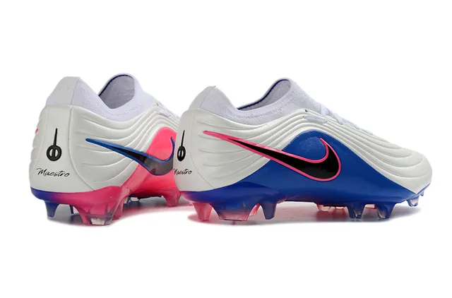 Nike Phantom GT Blanco Azul Acanalado Sintético Superior Cuello Bajo Tierra Firme Zapatos de Fútbol 5
