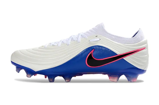 Nike Phantom GT Blanco Azul Acanalado Sintético Superior Cuello Bajo Tierra Firme Zapatos de Fútbol 7